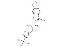 N-[(3-tert-butyl-1H-pyrazol-5-yl)methyl]-6-methoxy-N,3-dimethyl-1-benzofuran-2-carboxamide