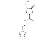 1-ethyl-5-oxo-N-[2-(1H-pyrazol-1-yl)ethyl]-3-pyrrolidinecarboxamide