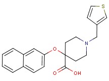 4-(2-naphthyloxy)-1-(3-thienylmethyl)piperidine-4-carboxylic acid