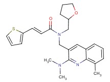 (2E)-N-{[2-(dimethylamino)-8-methyl-3-quinolinyl]methyl}-N-(tetrahydro-2-furanylmethyl)-3-(2-thienyl)acrylamide