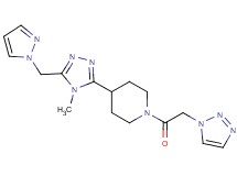4-[4-methyl-5-(1H-pyrazol-1-ylmethyl)-4H-1,2,4-triazol-3-yl]-1-(1H-1,2,3-triazol-1-ylacetyl)piperidine