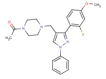 1-acetyl-4-{[3-(2-fluoro-4-methoxyphenyl)-1-phenyl-1H-pyrazol-4-yl]methyl}piperazine