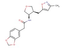 2-(1,3-benzodioxol-5-yl)-N-{(3R*,4S*)-4-[(3-methylisoxazol-5-yl)methyl]tetrahydrofuran-3-yl}acetamide