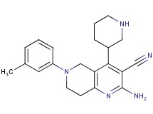 2-amino-6-(3-methylphenyl)-4-(3-piperidinyl)-5,6,7,8-tetrahydro-1,6-naphthyridine-3-carbonitrile