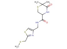 6,6-dimethyl-N-({2-[(methylthio)methyl]-1,3-thiazol-4-yl}methyl)-5-oxothiomorpholine-3-carboxamide