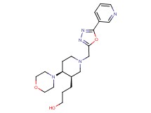 3-{(3R*,4S*)-4-morpholin-4-yl-1-[(5-pyridin-3-yl-1,3,4-oxadiazol-2-yl)methyl]piperidin-3-yl}propan-1-ol