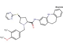(4S)-N-(10,11-dihydro-5H-dibenzo[b,f]azepin-3-yl)-1-(4-methoxy-3-methylbenzyl)-4-(2-pyrimidinylthio)-L-prolinamide