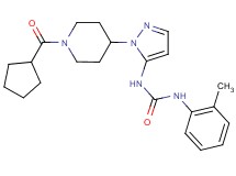 N-{1-[1-(cyclopentylcarbonyl)-4-piperidinyl]-1H-pyrazol-5-yl}-N'-(2-methylphenyl)urea