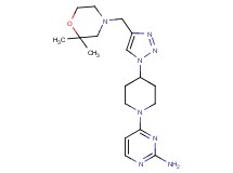4-(4-{4-[(2,2-dimethylmorpholin-4-yl)methyl]-1H-1,2,3-triazol-1-yl}piperidin-1-yl)pyrimidin-2-amine