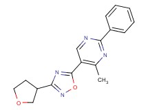 4-methyl-2-phenyl-5-[3-(tetrahydrofuran-3-yl)-1,2,4-oxadiazol-5-yl]pyrimidine
