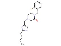 4-[(2-butyl-1H-imidazol-4-yl)methyl]-1-(2-fluorobenzyl)-2-piperazinone