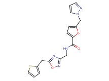 5-(1H-pyrazol-1-ylmethyl)-N-{[5-(2-thienylmethyl)-1,2,4-oxadiazol-3-yl]methyl}-2-furamide