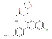 N-{[7-chloro-2-(4-methoxyphenyl)-3-quinolinyl]methyl}-N-(tetrahydro-2-furanylmethyl)propanamide