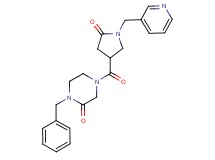 1-benzyl-4-{[5-oxo-1-(3-pyridinylmethyl)-3-pyrrolidinyl]carbonyl}-2-piperazinone