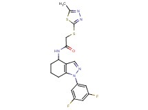 N-[1-(3,5-difluorophenyl)-4,5,6,7-tetrahydro-1H-indazol-4-yl]-2-[(5-methyl-1,3,4-thiadiazol-2-yl)thio]acetamide