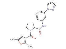 1-(2,5-dimethyl-3-furoyl)-N-[3-(1H-pyrazol-1-yl)phenyl]prolinamide