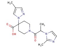 1-[2-(2-methyl-1H-imidazol-1-yl)propanoyl]-4-(4-methyl-1H-pyrazol-1-yl)piperidine-4-carboxylic acid