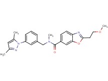 N-[3-(3,5-dimethyl-1H-pyrazol-1-yl)benzyl]-2-(2-methoxyethyl)-N-methyl-1,3-benzoxazole-6-carboxamide