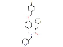 (2E)-N-{4-[(4-fluorobenzyl)oxy]benzyl}-N-(3-pyridinylmethyl)-3-(2-thienyl)acrylamide