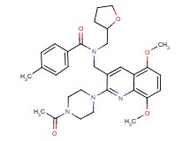 N-{[2-(4-acetyl-1-piperazinyl)-5,8-dimethoxy-3-quinolinyl]methyl}-4-methyl-N-(tetrahydro-2-furanylmethyl)benzamide