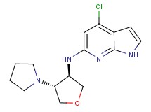 4-chloro-N-[(3R*,4R*)-4-pyrrolidin-1-yltetrahydrofuran-3-yl]-1H-pyrrolo[2,3-b]pyridin-6-amine