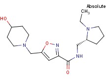 N-{[(2R)-1-ethylpyrrolidin-2-yl]methyl}-5-[(4-hydroxypiperidin-1-yl)methyl]isoxazole-3-carboxamide