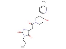 5-{2-[4-hydroxy-4-(5-methylpyridin-2-yl)piperidin-1-yl]-2-oxoethyl}-3-propylimidazolidine-2,4-dione