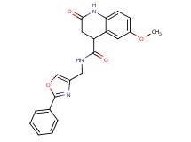6-methoxy-2-oxo-N-[(2-phenyl-1,3-oxazol-4-yl)methyl]-1,2,3,4-tetrahydro-4-quinolinecarboxamide