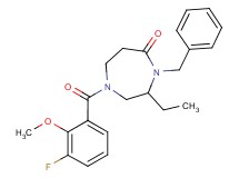 4-benzyl-3-ethyl-1-(3-fluoro-2-methoxybenzoyl)-1,4-diazepan-5-one