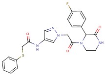 N-(1-{2-[2-(4-fluorophenyl)-3-oxo-1-piperazinyl]-2-oxoethyl}-1H-pyrazol-4-yl)-2-(phenylthio)acetamide