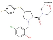 4-chloro-2-{[(2S,4R)-4-[(4-fluorophenyl)thio]-2-(4-morpholinylcarbonyl)-1-pyrrolidinyl]methyl}phenol