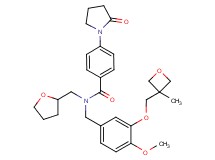 N-{4-methoxy-3-[(3-methyl-3-oxetanyl)methoxy]benzyl}-4-(2-oxo-1-pyrrolidinyl)-N-(tetrahydro-2-furanylmethyl)benzamide