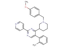 4-[1-(4-methoxybenzyl)-3-piperidinyl]-5-(2-methylphenyl)-2-(4-pyridinyl)pyrimidine