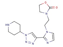 3-(2-{2-[1-(4-piperidinyl)-1H-1,2,3-triazol-4-yl]-1H-imidazol-1-yl}ethyl)-1,3-oxazolidin-2-one hydrochloride
