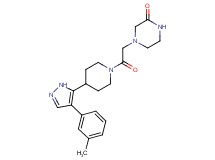 4-(2-{4-[4-(3-methylphenyl)-1H-pyrazol-5-yl]piperidin-1-yl}-2-oxoethyl)piperazin-2-one