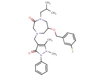 4-[(1,5-dimethyl-3-oxo-2-phenyl-2,3-dihydro-1H-pyrazol-4-yl)methyl]-6-[(3-fluorobenzyl)oxy]-1-isobutyl-1,4-diazepan-2-one