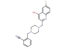 2-({4-[(6-fluoro-4-hydroxyquinolin-2-yl)methyl]piperazin-1-yl}methyl)benzonitrile