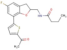 N-{[7-(5-acetyl-2-thienyl)-5-fluoro-2,3-dihydro-1-benzofuran-2-yl]methyl}butanamide