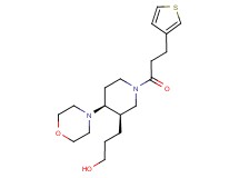3-{(3R*,4S*)-4-morpholin-4-yl-1-[3-(3-thienyl)propanoyl]piperidin-3-yl}propan-1-ol