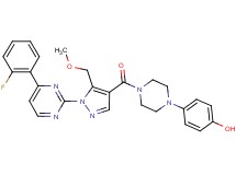 4-(4-{[1-[4-(2-fluorophenyl)-2-pyrimidinyl]-5-(methoxymethyl)-1H-pyrazol-4-yl]carbonyl}-1-piperazinyl)phenol
