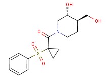 (3R*,4R*)-4-(hydroxymethyl)-1-{[1-(phenylsulfonyl)cyclopropyl]carbonyl}-3-piperidinol