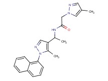 N-{1-[5-methyl-1-(1-naphthyl)-1H-pyrazol-4-yl]ethyl}-2-(4-methyl-1H-pyrazol-1-yl)acetamide