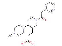 3-[(3R*,4S*)-4-(4-methylpiperazin-1-yl)-1-(pyrazin-2-ylacetyl)piperidin-3-yl]propanoic acid