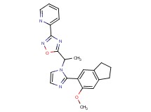 2-(5-{1-[2-(6-methoxy-2,3-dihydro-1H-inden-5-yl)-1H-imidazol-1-yl]ethyl}-1,2,4-oxadiazol-3-yl)pyridine