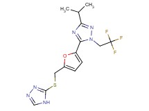 3-isopropyl-5-{5-[(4H-1,2,4-triazol-3-ylthio)methyl]-2-furyl}-1-(2,2,2-trifluoroethyl)-1H-1,2,4-triazole