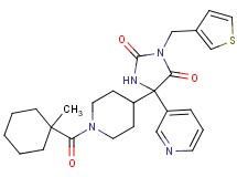 5-{1-[(1-methylcyclohexyl)carbonyl]-4-piperidinyl}-5-(3-pyridinyl)-3-(3-thienylmethyl)-2,4-imidazolidinedione