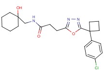 3-{5-[1-(4-chlorophenyl)cyclobutyl]-1,3,4-oxadiazol-2-yl}-N-[(1-hydroxycyclohexyl)methyl]propanamide