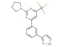 4-[3-(1H-pyrazol-3-yl)phenyl]-2-(1-pyrrolidinyl)-6-(trifluoromethyl)pyrimidine