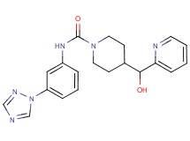 4-[hydroxy(pyridin-2-yl)methyl]-N-[3-(1H-1,2,4-triazol-1-yl)phenyl]piperidine-1-carboxamide