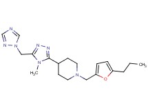 4-[4-methyl-5-(1H-1,2,4-triazol-1-ylmethyl)-4H-1,2,4-triazol-3-yl]-1-[(5-propyl-2-furyl)methyl]piperidine
